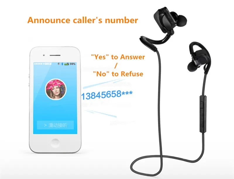Bluetooth Sports Headphones headset HD Stereo music headphone voice control wireless Handsfree sweatproof earphone (1)