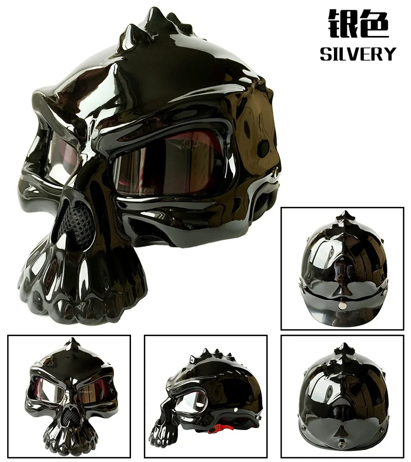 Мотоциклетный шлем в виде черепа чоппер мотоцикл шлем Байк Ретро CascoMotocross Capacetes 489