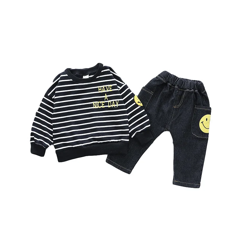 

Spring Autumn Baby Boy Girl Clothes Children Striped Full Pants 2pcs/Sets Child Toddler Cotton Clothing Infant Casual Tracksuits