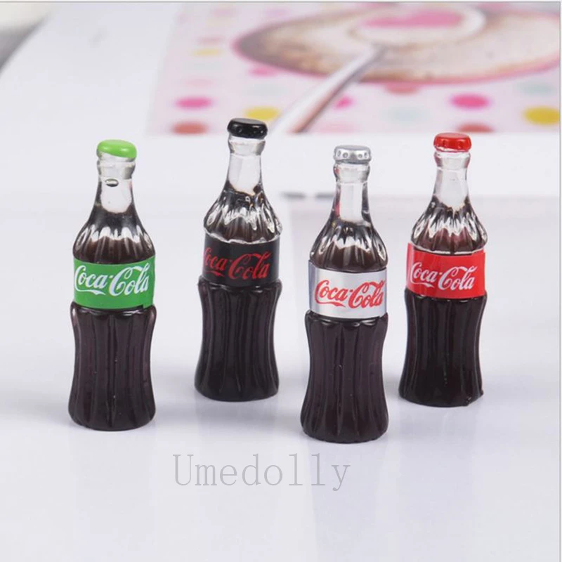 

4PCS/SET 1:12 Dollhouse Miniature Simulation Coke bottle Drink Model Miniaturas Play Kitchen Mini Doll Food Toy