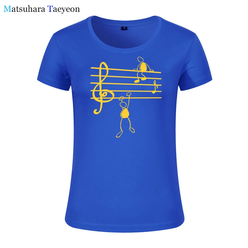 Модная женская одежда с музыкальными нотами, футболка с забавным принтом, Женский Топ с коротким рукавом, женские топы, брендовая футболка для - Цвет: 19