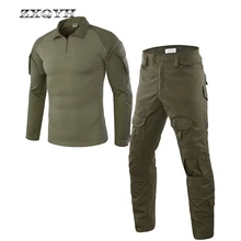 ZXQYH, Военная Тактическая форма, футболки, штаны, костюмы, боевые армейские спортивные комплекты, уличные походные, охотничьи, страйкбольные, стрельбы, униформа