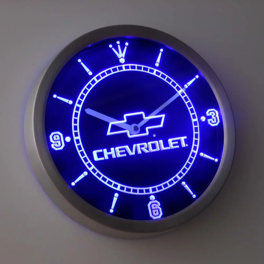 

nc0817 chevrolet Neon Sign LED Wall Clock
