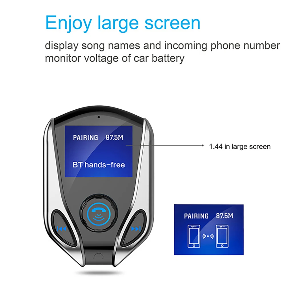 Car MP3 Player Car Handsfree Wireless Bluetooth Kit FM Transmitter LCD USB Charger Car Accessories