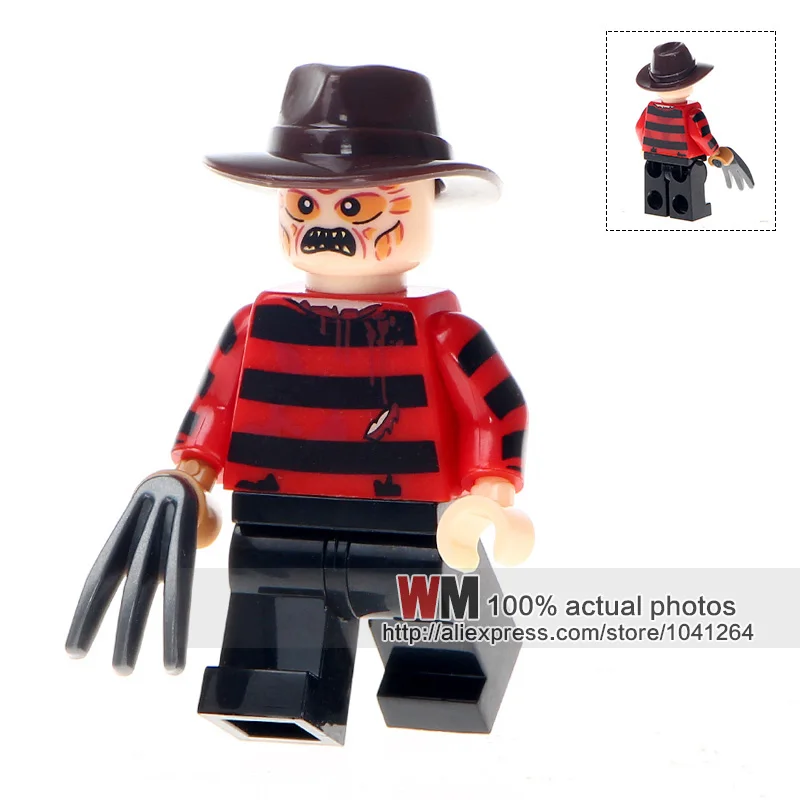 

20pcs/lot Super Heroes The Horror Theme Movie WM319 Freddy Krueger Action Building Blocks Children Gifts Toys