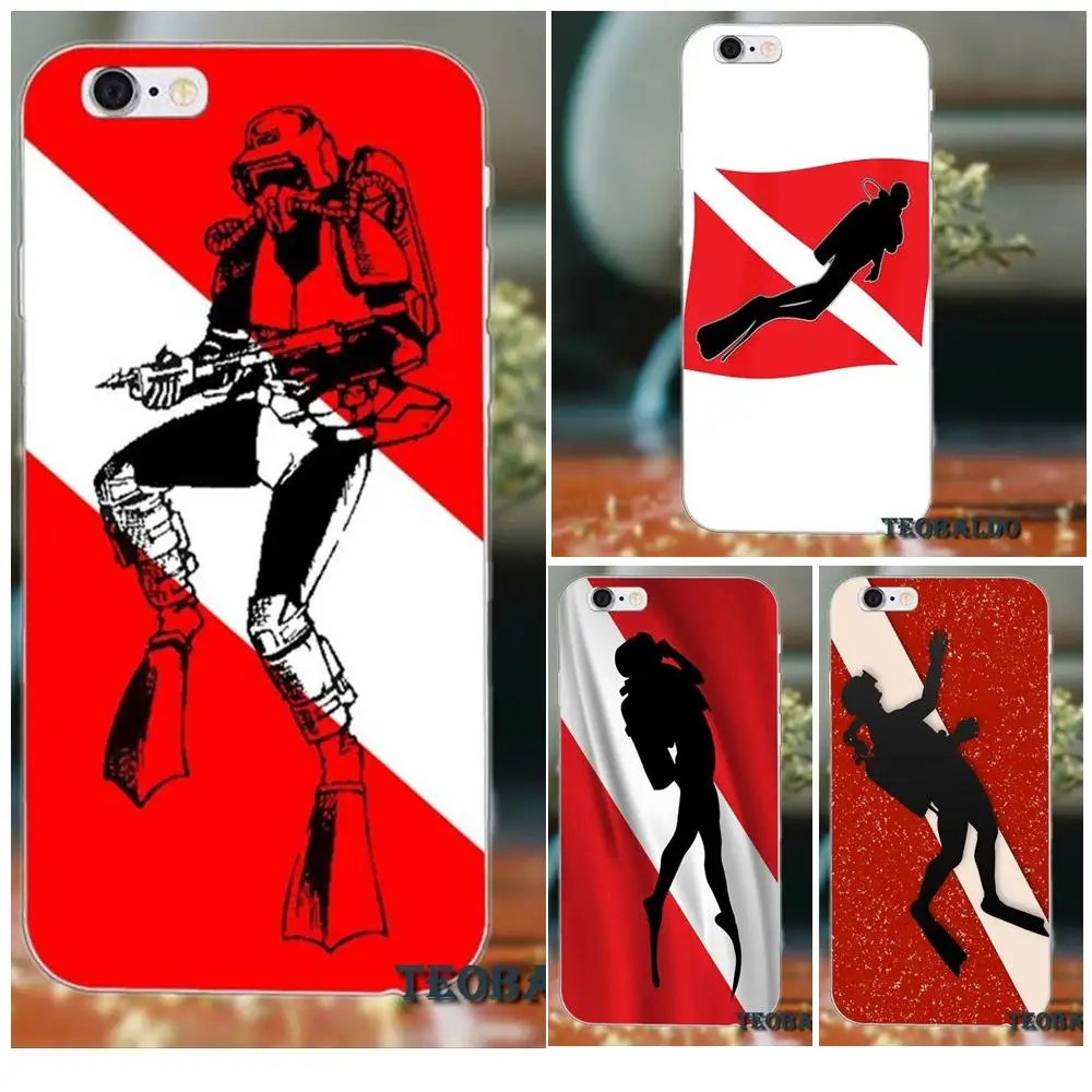 

Bixedx For Huawei G7 G8 Honor 5A 5C 5X 6 6X 7 8 V8 Mate 8 9 P7 P8 P9 P10 Lite Plus Soft Custom Phone Diver Down Scuba Flag