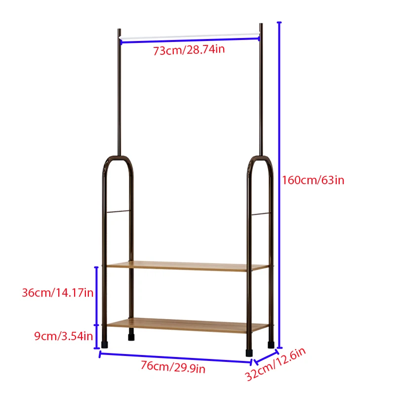 Модная вешалка для одежды, полка для хранения, железная вешалка, одинарная сушилка, двойная деревянная стойка для обуви, мебель для гостиной
