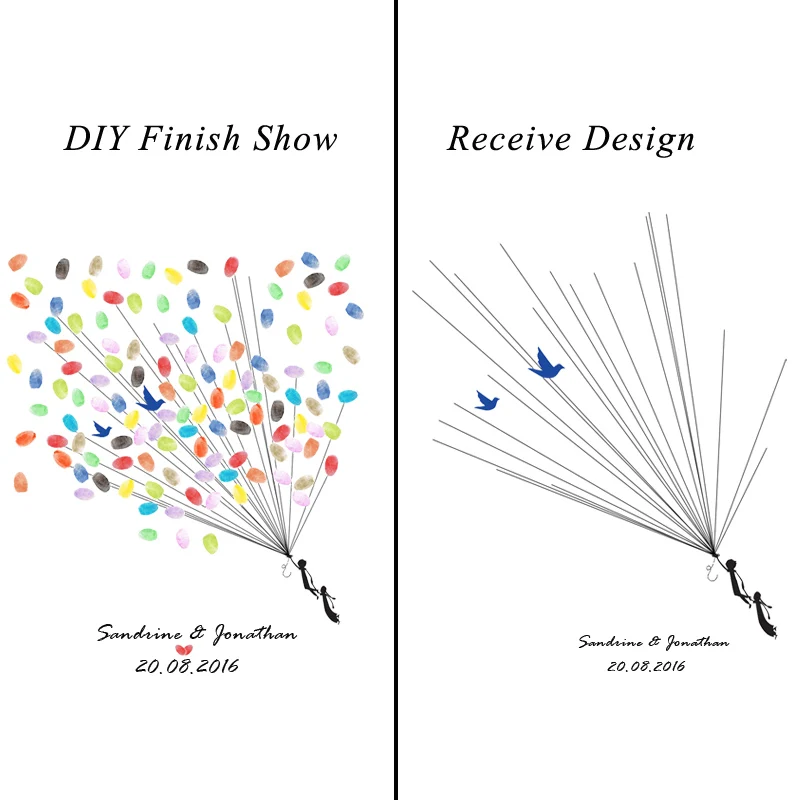 Фестиваль праздновать DIY отпечатки пальцев, дерево, подпись холст Свадебный Гость книга Свадебные украшения праздничный сувенир - Цвет: HK002