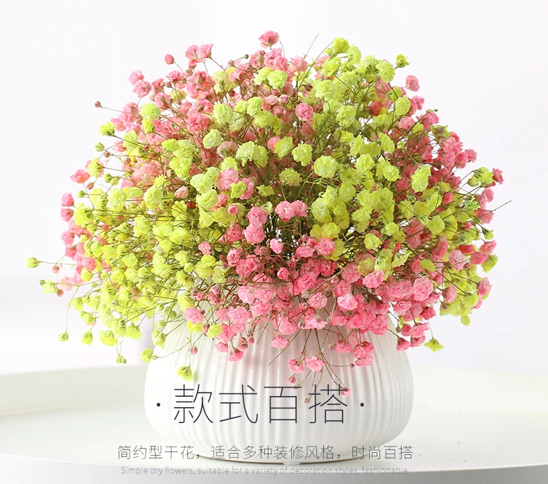 Сушеные цветы, ваза, костюм Гипсофилы, вечный цветок, домашний декор для гостиной, декоративная Цветочная композиция