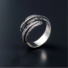 Free Shipping Vintage Feather Arrow Opening Rings for Women Thai Silver 925 Sterling Silver Fine Jewelry anel C254