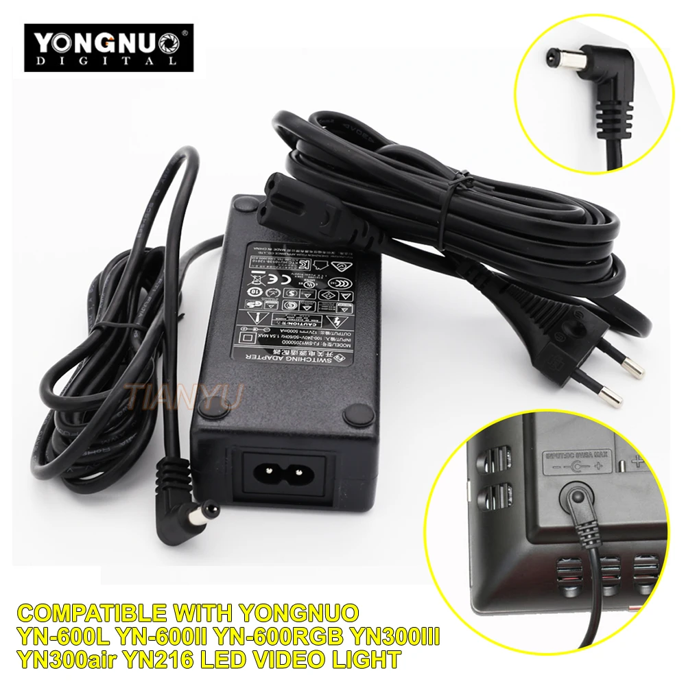 YONGNUO YN600 AC Adapter Power Supply Charger Adaptor