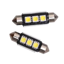 10pcs 36mm 39mm 41mm SMD 5050 LED White Dome Festoon Car Light CANBUS Error Free C5W LED Lamp auto Bulb interior light 12V 10pcs high quality 42mm c5w 4 md 5050 led canbus no error free car interior festoon dome light auto reading lamps bulb white 12v