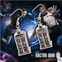 20 пар/лот Модные Винтаж очарование серьги Tardis Doctor Who серьги Винтаж ювелирных изделий, первоначально поставка фабрики