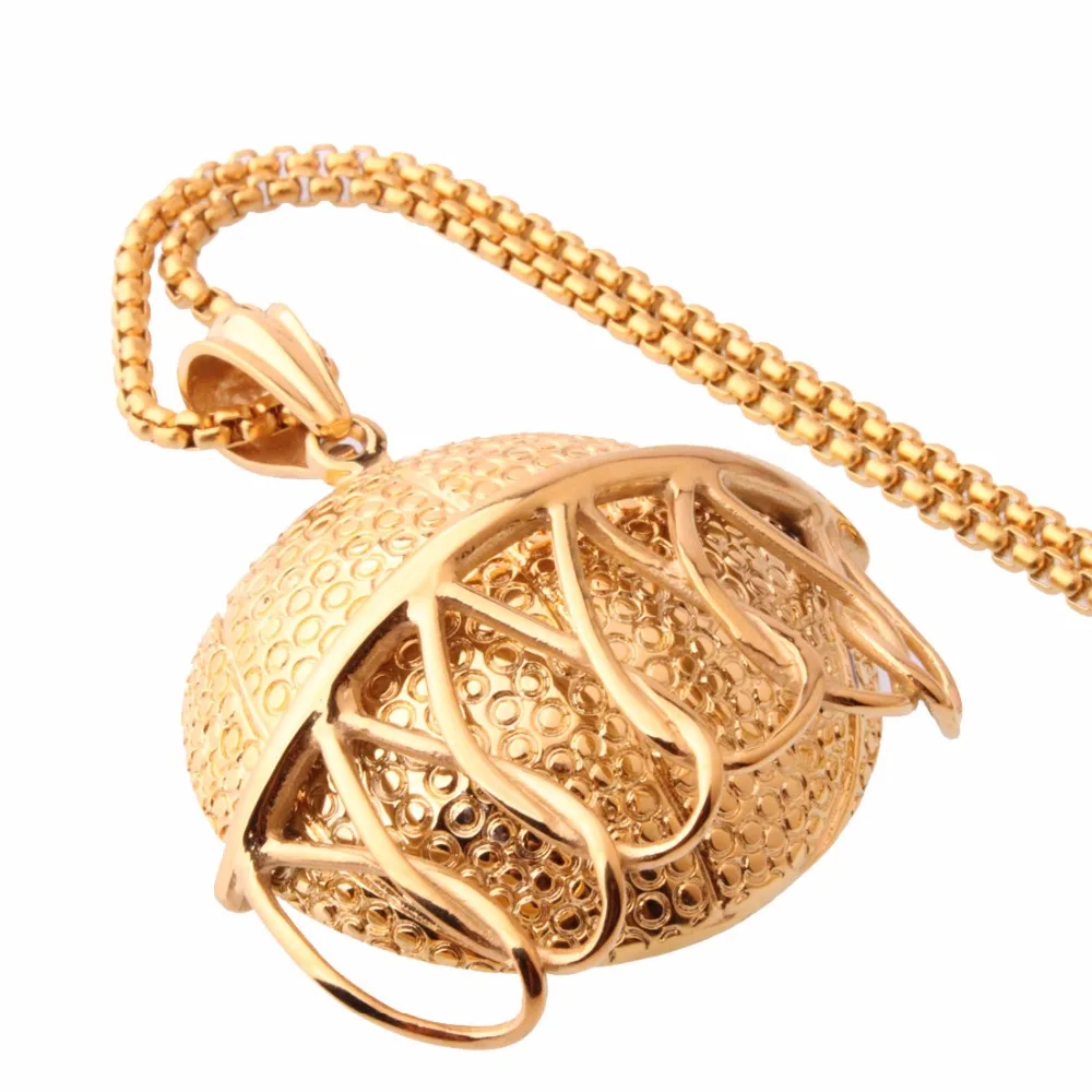 Men Necklace Baseball Helmet Pendant Silver/Gold Stainless Steel