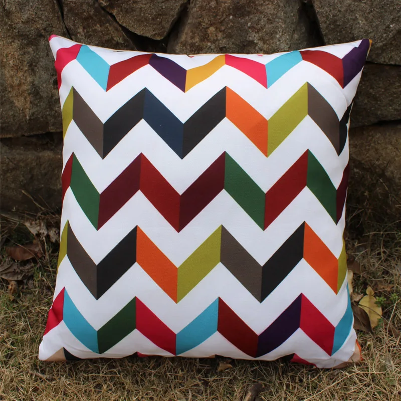 VEZO HOME 40D Printed Multicolored Chevron Sofa Cushions Chair Seat Unique Multicolored Decorative Pillows VEZO HOME 40D Printed Multicolored Chevron Sofa Cushions Chair Seat Unique Multicolored Decorative Pillows