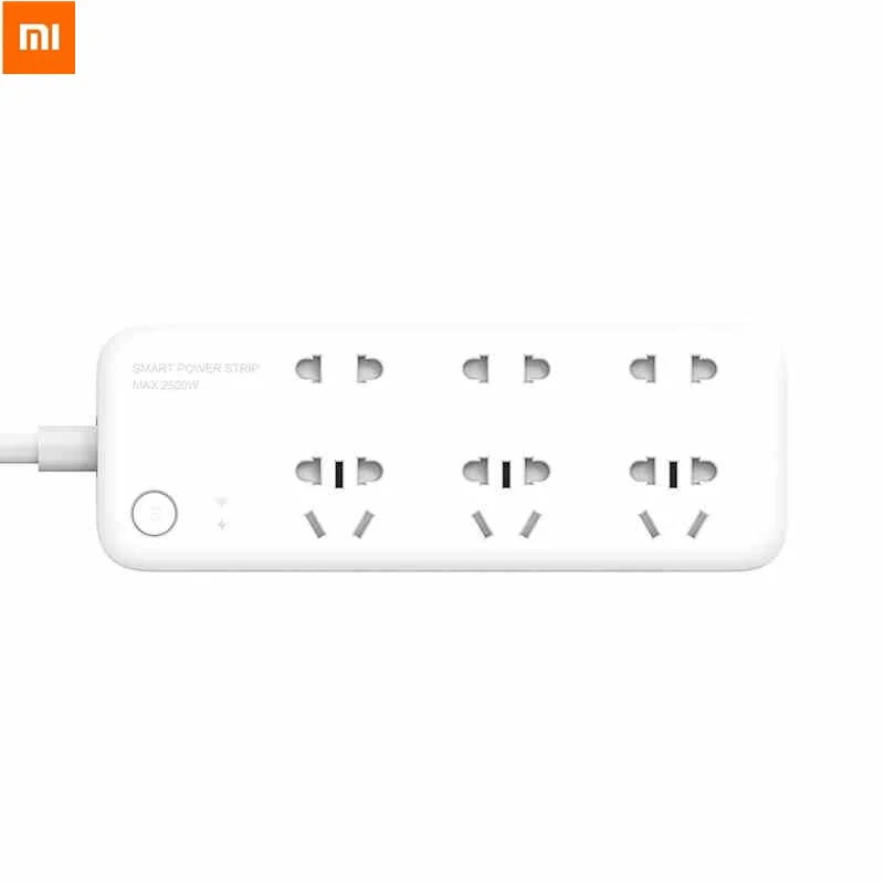 

Original Xiaomi Mijia Smart Power Strip Intelligent 6 Ports WiFi Wireless Remote Power on/off with Phone Mi APP Control 2500W