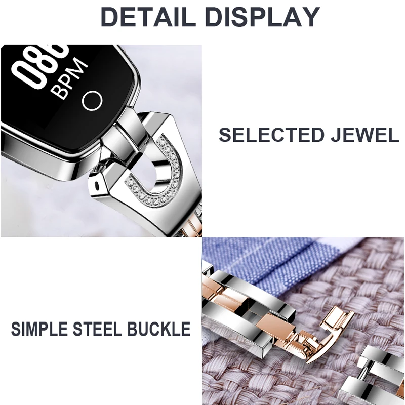 Bakeey H8 HR смарт браслет для женщин и девушек Смарт часы модная одежда ремешок из