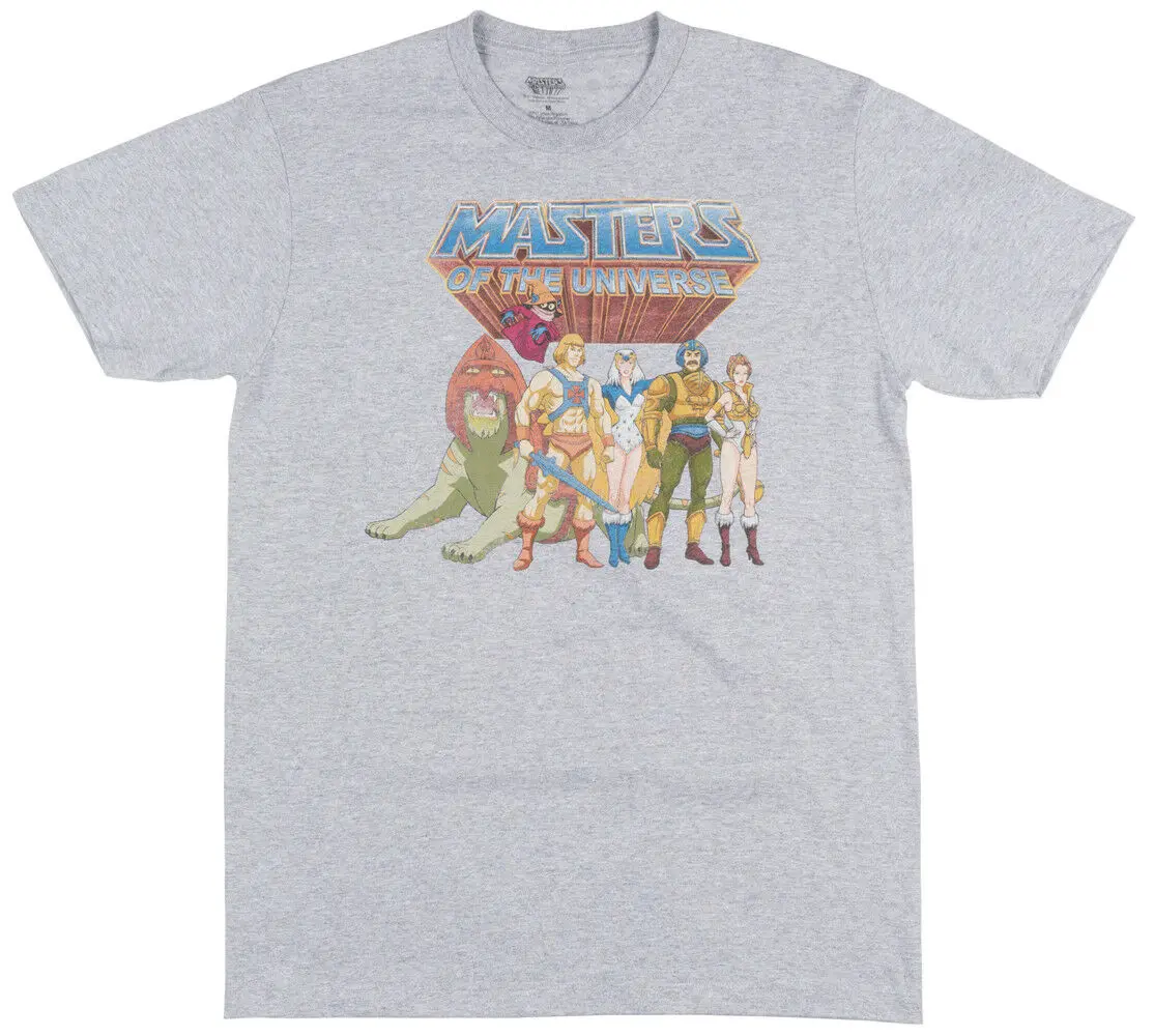 Masters of the Universe Ретро винтажный рубашка с героями мультфильмов мужская серая Новая