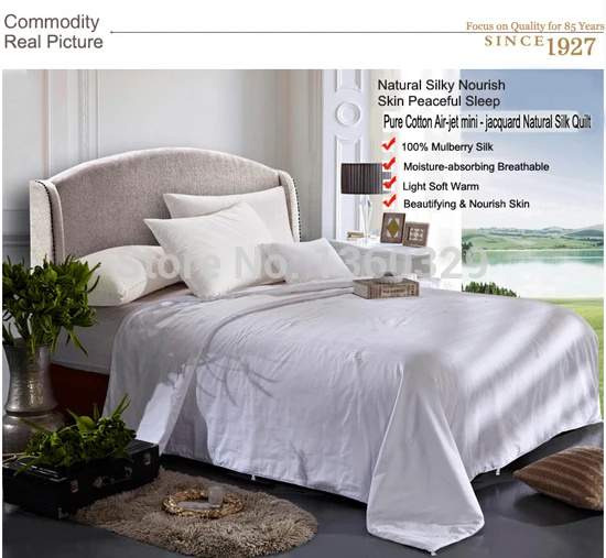 200 230cm 100 Mulberry Silk Blanket Winter Quilt White Silk
