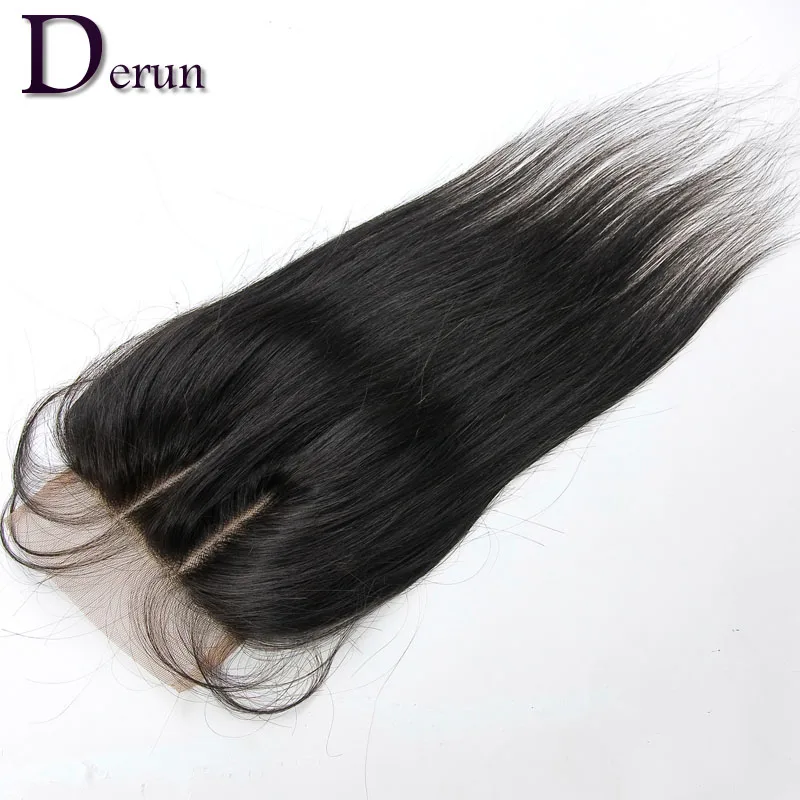 

7A Brazilian Virgin Hair Straight 5x5 Lace Closure Natural Black Bleached Knots Unprocessed Human Hair Closure With Baby Hair