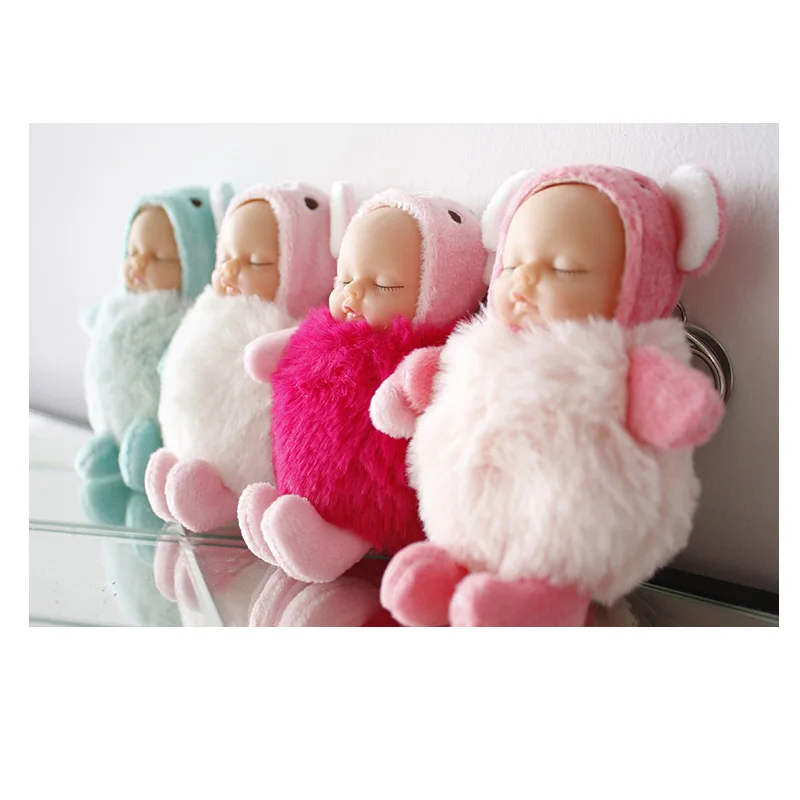 

Cute Cartoon Baby Sleeping Doll Keychain PVC Dolls Car Keyring Women Key Holder Gift Child Toy