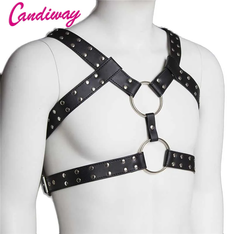 BDSM Sexy Leather Strong Men Clothes Exotic Tanks Lingerie Temptation Sexy Costumes Underwear font b Sex