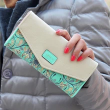 Fashion Brand Luxury Women Long Wallet Zipper New Popular Flower Leather Female Purse Casual Card Cash Clutch Bag Girls Ladies