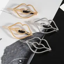 Креативная выдалбливают губы в форме женская заколка для волос девушки необычные металлические боковые челки заколки для волос на день Рождения Вечеринка DIY стиль заколки