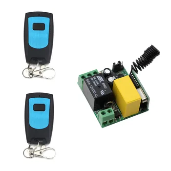 

RF Mini Wireless Remote Control AC 220 V 1 CH New 1* Receiver+2*Transmitter Self-lock