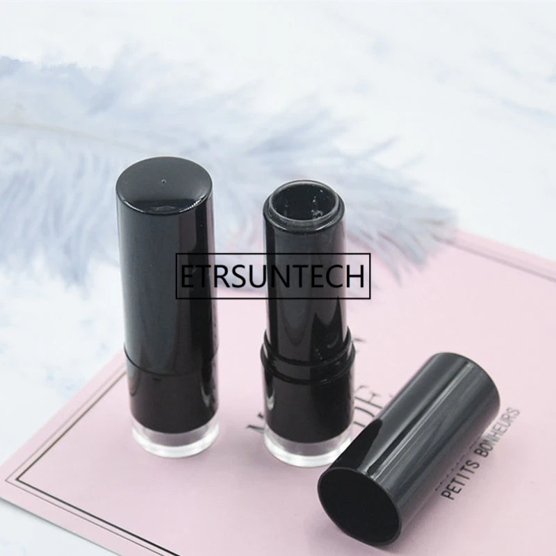 

Lipstick Tube 12.1MM Black Color Round Shape Lip Gloss Case DIY Lip Balm Container Cosmetic Tool F1249