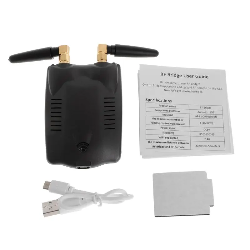 

RF Bridge User Guide WiFi-433HZ Wireless Smart Home Hub Curtain Blinds Garage Door Remote Controller