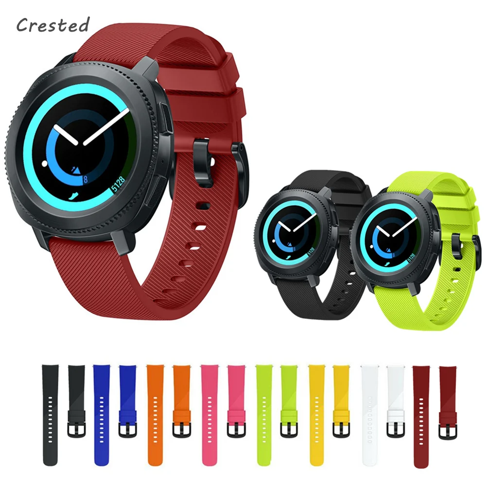 20mm Watch band for Samsung gear sport strap Silicone band for Samsung gear S4/S2 classic smart watch wrist bracelet silicone band strap wristband for samsung gear s2