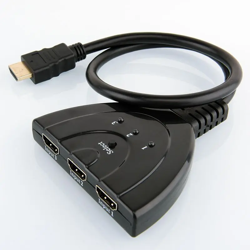 HDMI переключатель/коммутатор 3 порта 3x1 v1.4 Pigtail Интеллектуальный Авто с одним фиксированным HDMI кабелем sup порт 1080p 4k x 2k