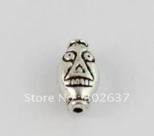 

80 Tibetan silver Funny head spacer beads A8746