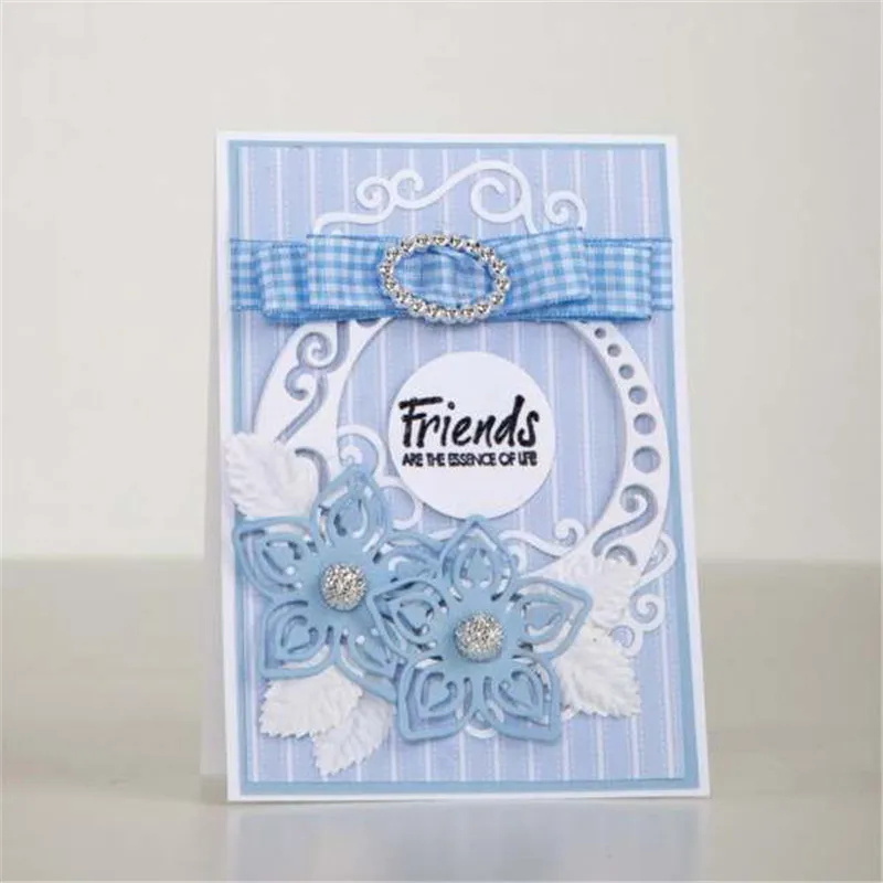 

Naifumodo Die Cutting Circle Lace Edge Frame Dies Metal Cutting Flower for Dies Scrapbooking Card Making Craft Cut Dies