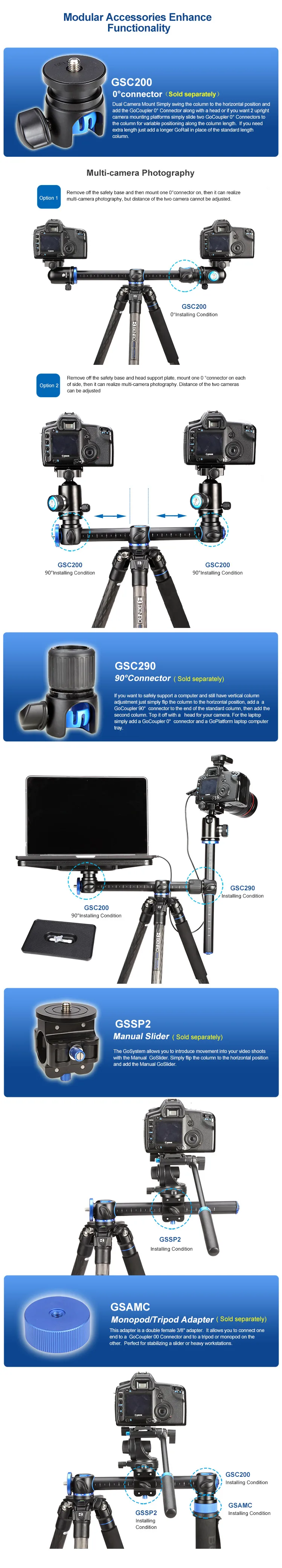 Benro GoClassic штативы SLR профессиональный фотографический Алюминиевый Гибкий Светильник штатив для камеры GA157T
