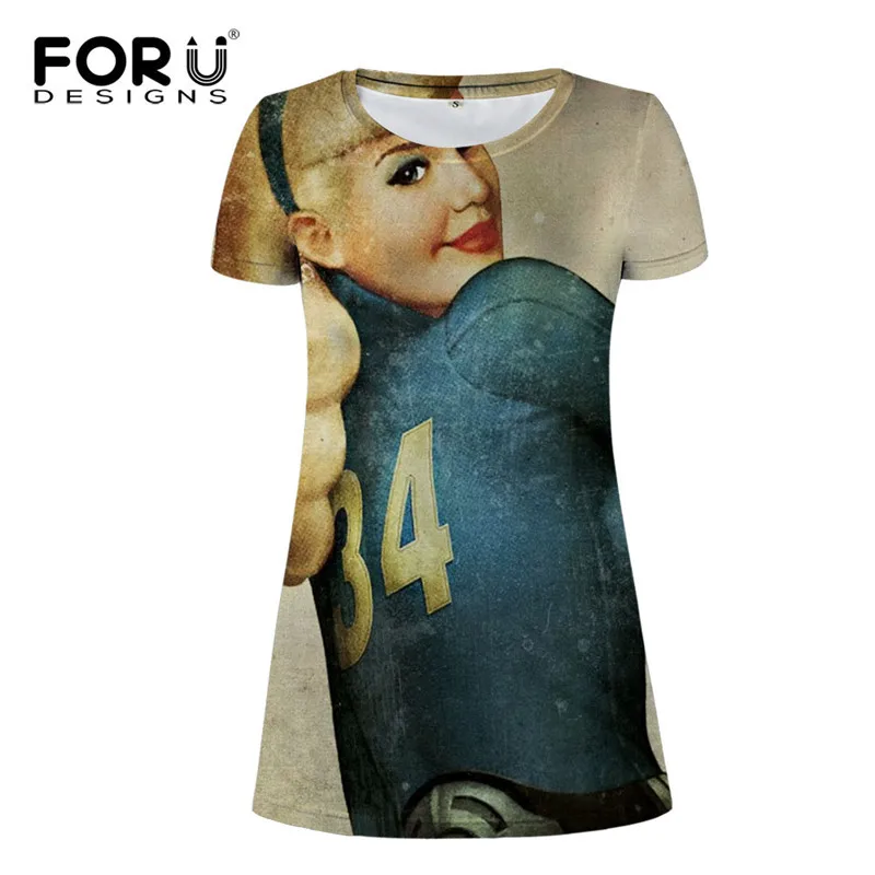 FORUDESIGNS Pin Up Vestido Mujer Harajuku camiseta vestido manga corta Funny Ladies verano Ropa vestidos para niñas S M L XL nuevo FORUDESIGNS Pin Up Vestido Mujer Harajuku camiseta vestido manga corta Funny Ladies verano Ropa vestidos para niñas S M L XL nuevo