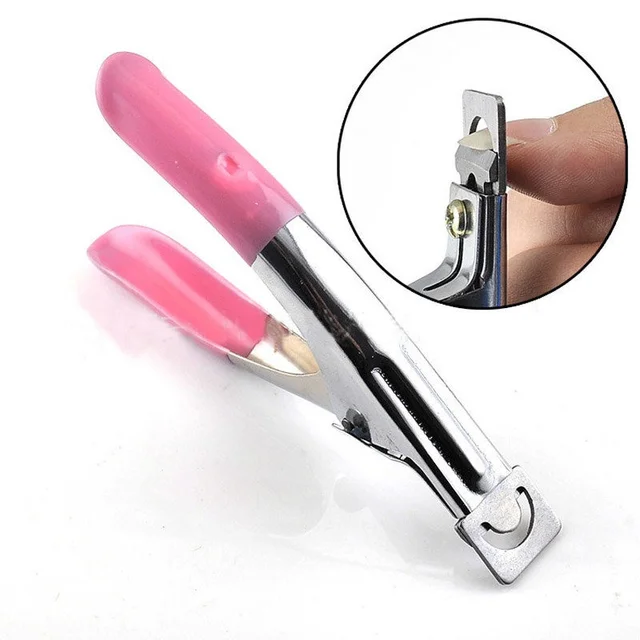 1 Pc Pink Manicure Stainless Steel Nail Cutter Clipper Acrylic Gel 1 Pc Pink Manicure Stainless Steel Nail Cutter Clipper Acrylic Gel False Tip Beauty Makeup