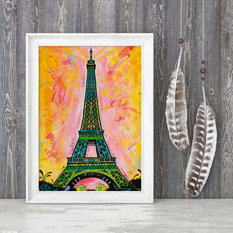 EiffelTower HD Печать на холсте Морден абстрактная живопись маслом домашний офис
