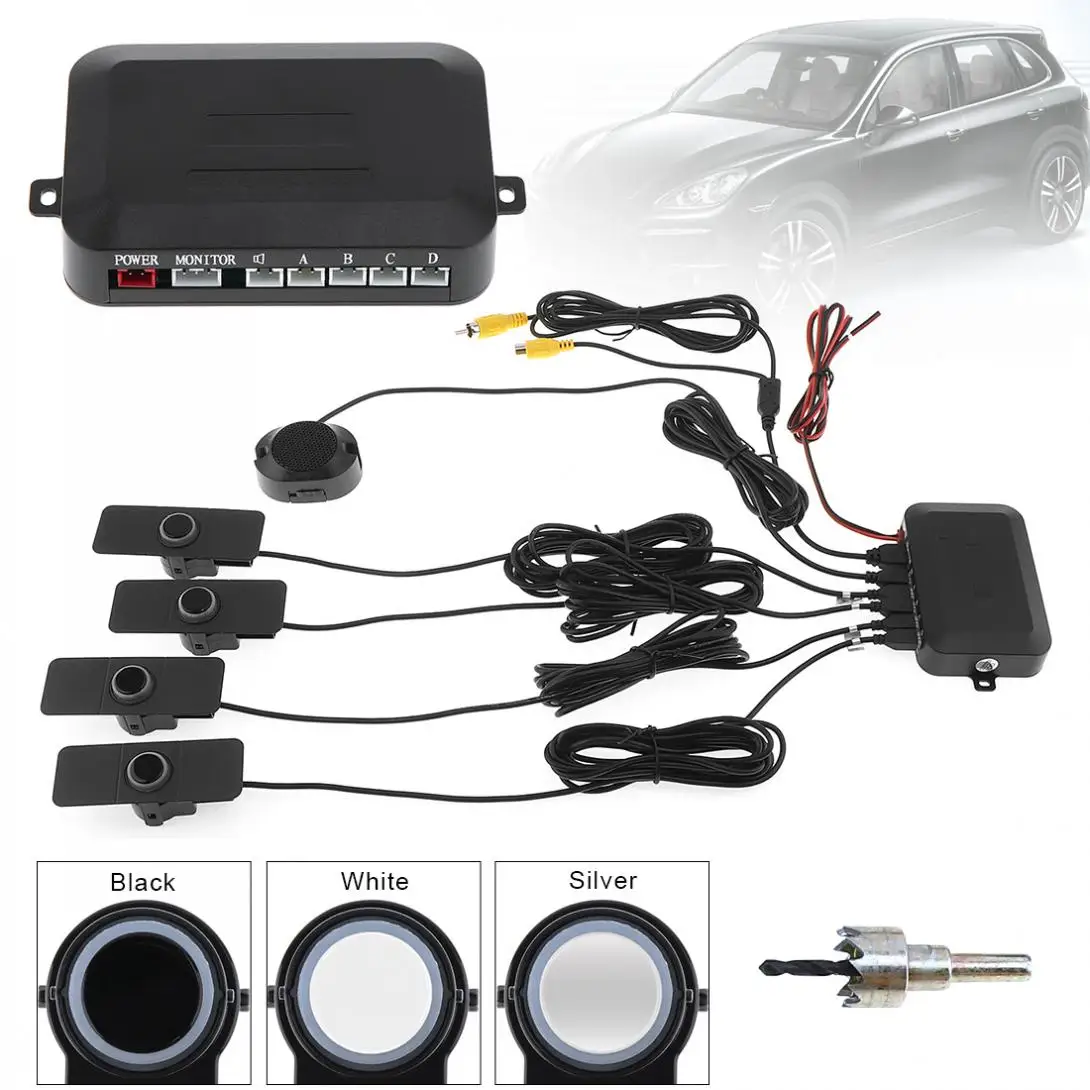 12V 4 Sensor 16.5mm Car Video Parking Sensor Reverse Backup Radar