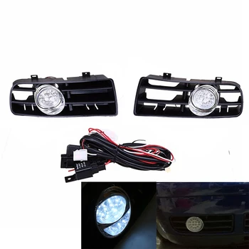 

Pair Front Bumper Grill Fog Light Lamp Grille LED for VW Golf GTi / TDI MK4 1997-2003 03 02 01 1J0 853 665 B, 1J0 853 666 B