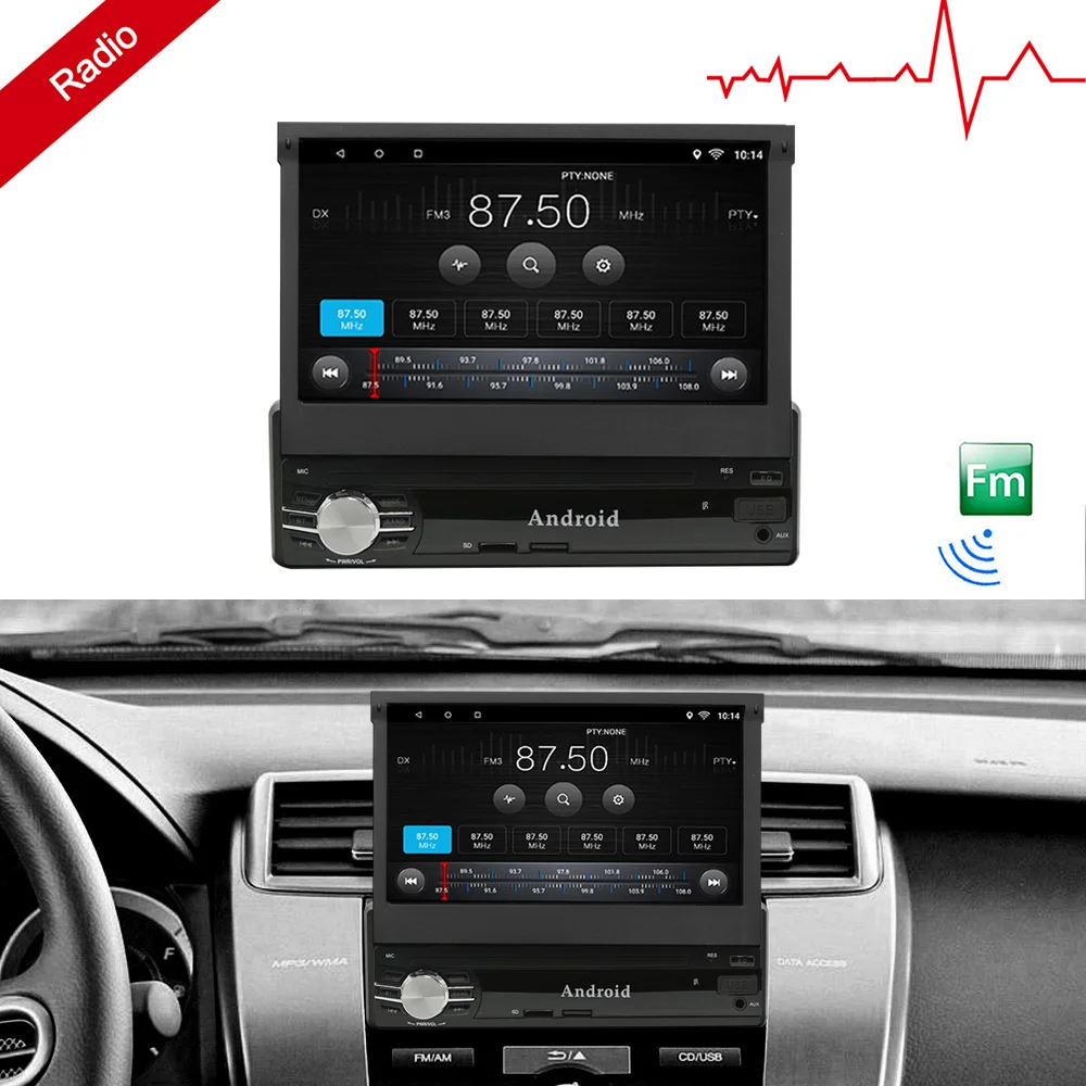 AMprime 1 din Автомобильный мультимедийный видео плеер Android " сенсорный экран 1din Автомагнитола аудио стерео gps Wifi BT FM Авторадио Стерео