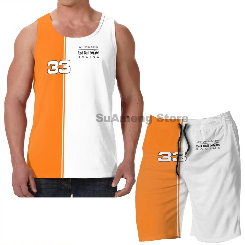 

Summer Casual funny print men Tank Tops Women Max Verstappen #33 men Board beach shorts women sets fitness sleeveless vest