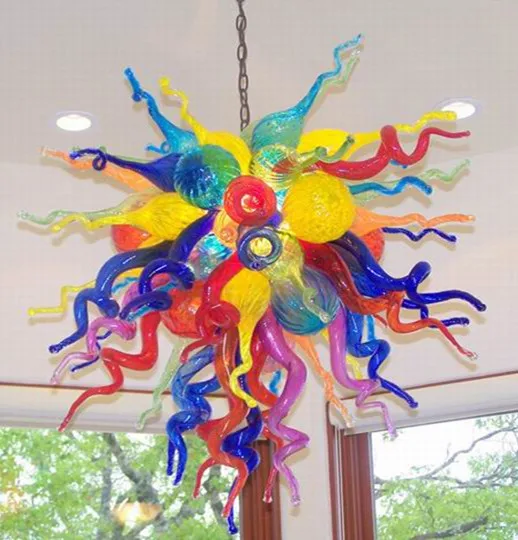 

Smart Lamps Modern Home Decorative Led Light European Chihully Style Living Room Deco Hand Blown Colorful Glass Chandelier Light