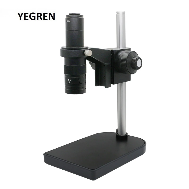 

180X Zoom Digital Microscope C-mount Monocular Eyepiece Lens with Focus Adjustable Stand Industrial Microscope