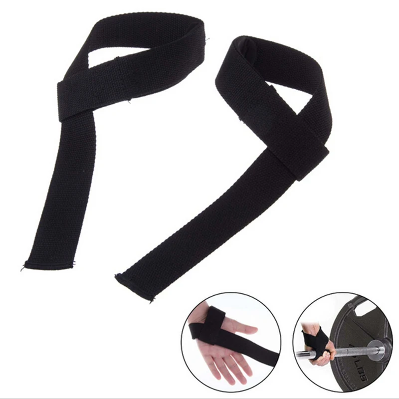 1Pair Weight Lifting Strap Hand Wrist Support Straps Brace Padded Gym Body Building Training Weightlifting Wrap Grip Gloves