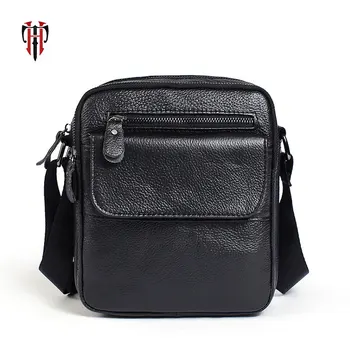 

TIANHOO brand 2018 mens bag first cowwide layer Genuine leather shoulder fake designer messenger bags high quality mini pockets