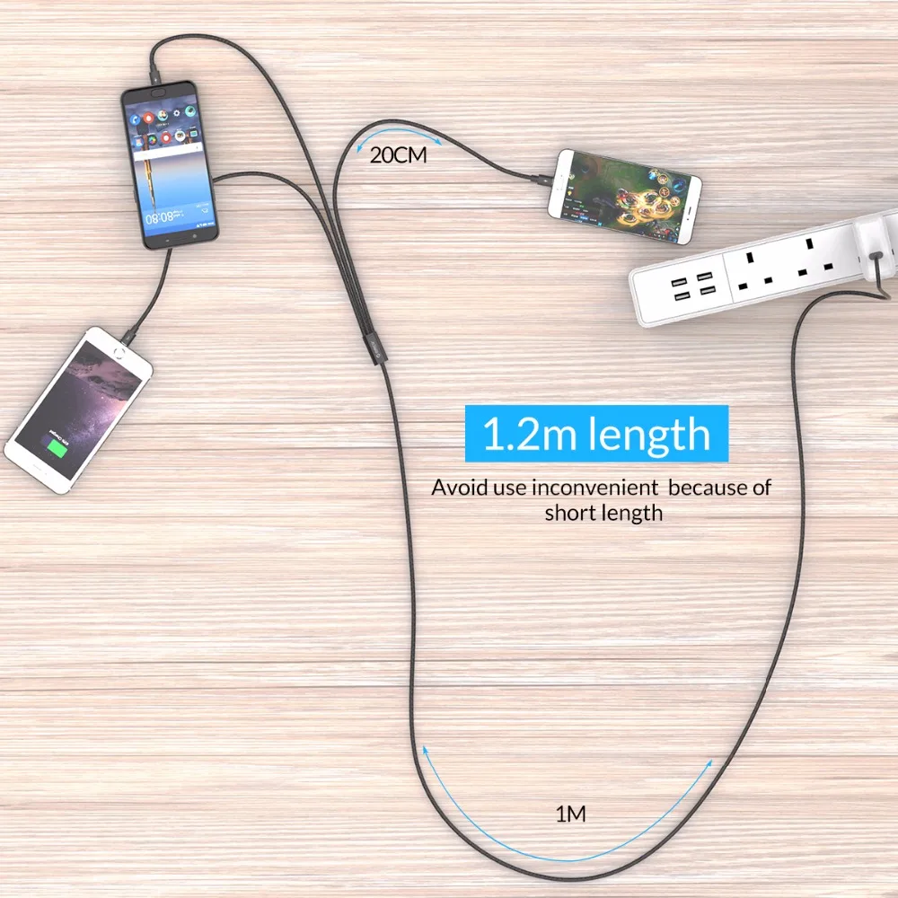 Зарядный кабель ORICO 3 в 1 USB type c А|Кабели для мобильных телефонов| |