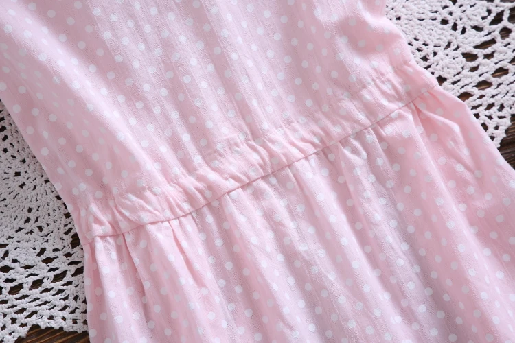 Japanse Mori girl летнее платье для женщин короткий рукав Ложные из двух частей горошек Хлопковые Платья Синий, Розовый Сладкий Vestidos S-XXL