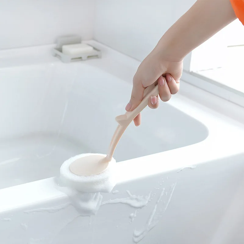 

1pcs Cleaning Brush Dish Washing Brush Long Handle Bowls Pans Cleaning Sponge Brush Kitchen Clean Tools Bathroom Accessories